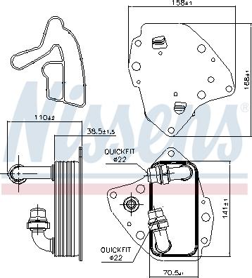 Nissens 90996 - Radiator ulei, ulei motor aaoparts.ro