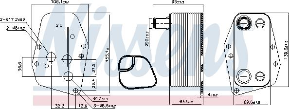 Nissens 90904 - Radiator ulei, ulei motor aaoparts.ro