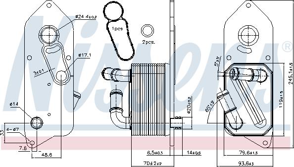 Nissens 90892 - Radiator ulei, ulei motor aaoparts.ro