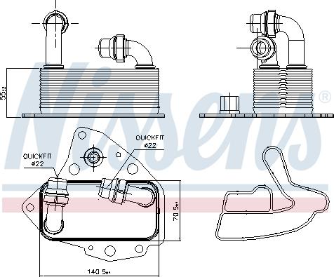 Nissens 90803 - Radiator ulei, ulei motor aaoparts.ro