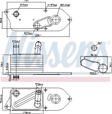 Nissens 91543 - Radiator ulei, ulei motor aaoparts.ro