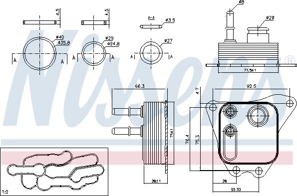 Nissens 91122 - Radiator ulei, ulei motor aaoparts.ro