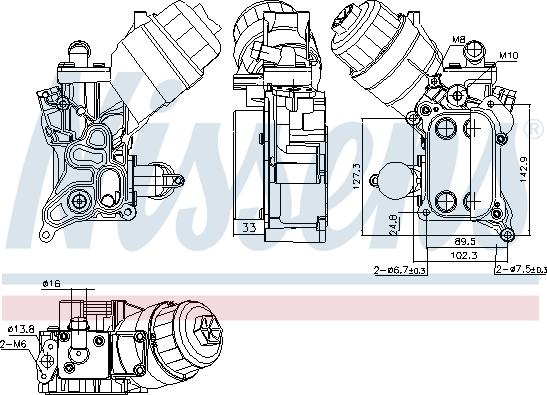 Nissens 91355 - Radiator ulei, ulei motor aaoparts.ro