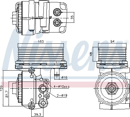 Nissens 91327 - Radiator ulei, ulei motor aaoparts.ro