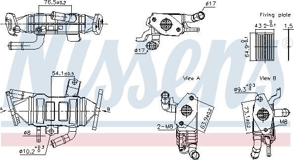 Nissens 989488 - Radiator, recirculare gaze de esapament aaoparts.ro