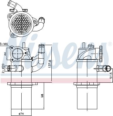 Nissens 989423 - Radiator, recirculare gaze de esapament aaoparts.ro