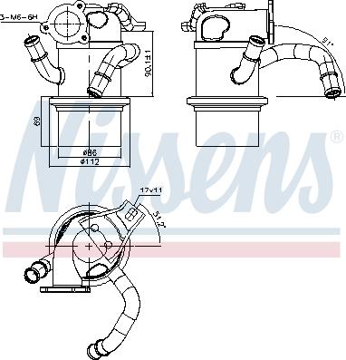 Nissens 989315 - Radiator, recirculare gaze de esapament aaoparts.ro