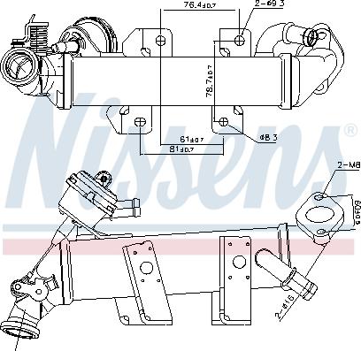 Nissens 989389 - Radiator, recirculare gaze de esapament aaoparts.ro