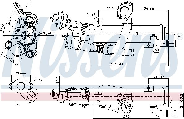 Nissens 989329 - Radiator, recirculare gaze de esapament aaoparts.ro