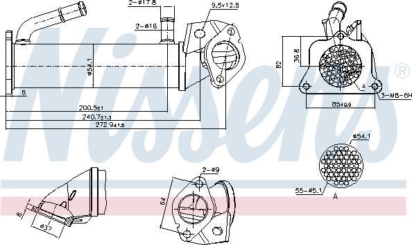 Nissens 989321 - Radiator, recirculare gaze de esapament aaoparts.ro