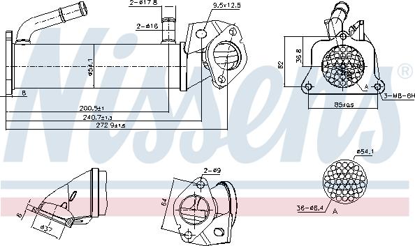 Nissens 989322 - Radiator, recirculare gaze de esapament aaoparts.ro