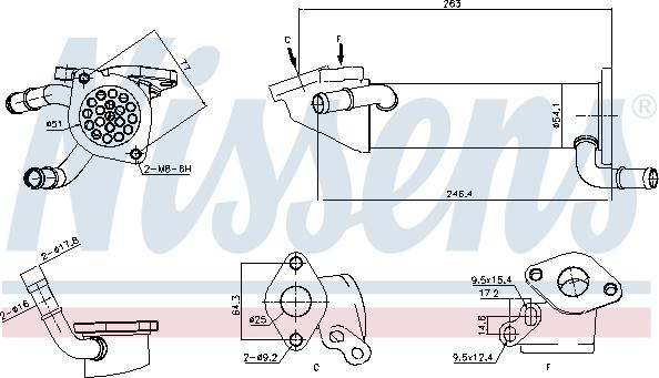 Nissens 989282 - Radiator, recirculare gaze de esapament aaoparts.ro