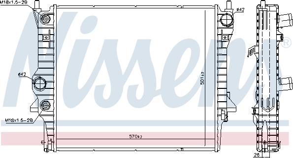 NISSENS 66708 - Radiator, racire motor aaoparts.ro