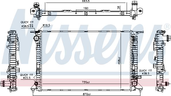 NISSENS 606466 - Radiator, racire motor aaoparts.ro