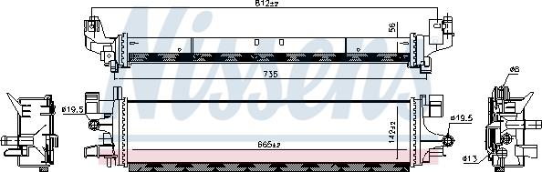 Nissens 606032 - Radiator temperatura scazuta, intercooler aaoparts.ro