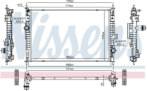 NISSENS 607184 - Radiator, racire motor aaoparts.ro