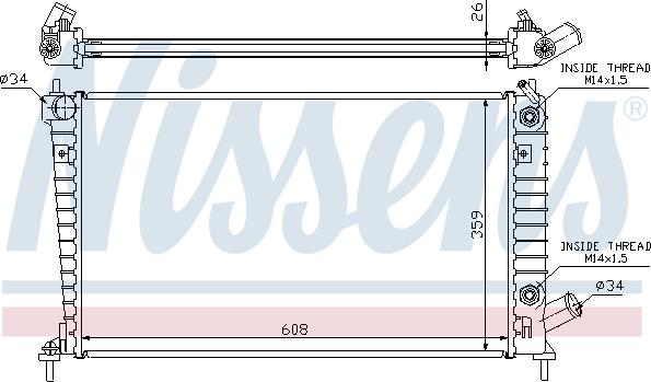 Nissens 68005A - Radiator, racire motor aaoparts.ro