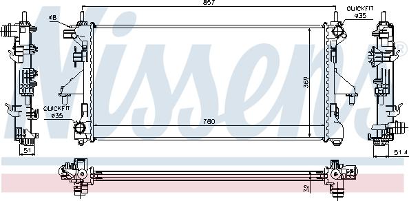 Nissens 63555A - Radiator, racire motor aaoparts.ro