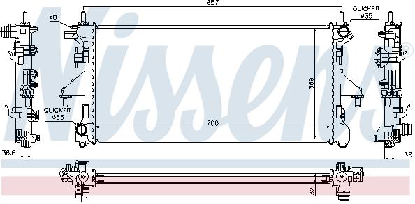 Nissens 63556 - Radiator, racire motor aaoparts.ro