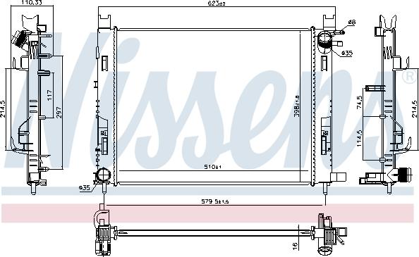 Nissens 637627 - Radiator, racire motor aaoparts.ro