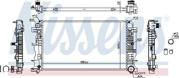 Nissens 67156A - Radiator, racire motor aaoparts.ro