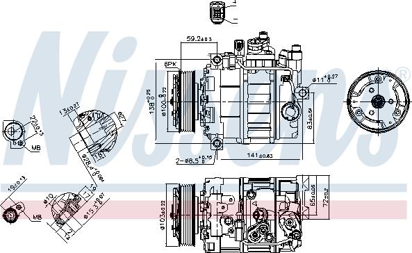 Nissens 89052 - Compresor, climatizare aaoparts.ro