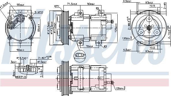 Nissens 89190 - Compresor, climatizare aaoparts.ro