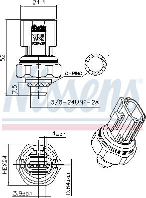 NISSENS 301100 - Comutator presiune, aer conditionat aaoparts.ro