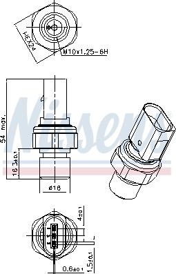 Nissens 301101 - Comutator presiune, aer conditionat aaoparts.ro