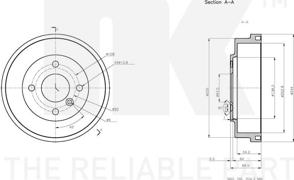 NK 252552 - Tambur frana aaoparts.ro