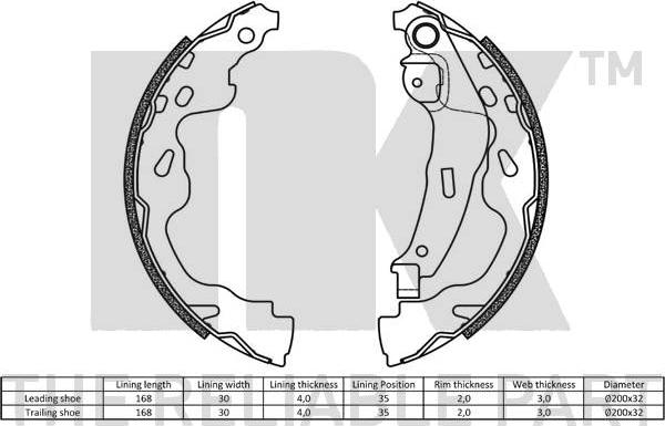 NK 2745705 - Set saboti frana aaoparts.ro