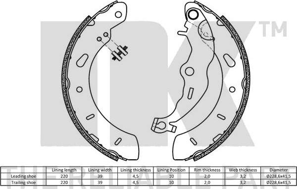 NK 2725819 - Set saboti frana aaoparts.ro