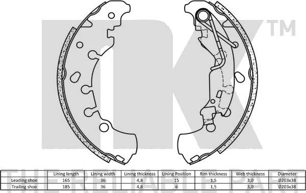 NK 2723730 - Set saboti frana aaoparts.ro