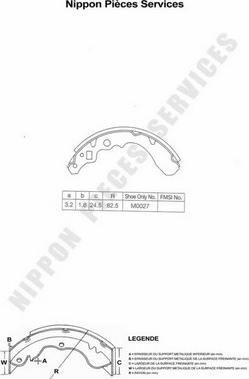 NPS D350U08 - Set saboti frana aaoparts.ro