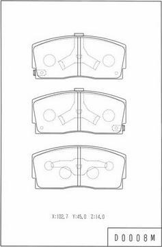 NPS D360U06 - Set placute frana,frana disc aaoparts.ro