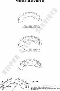 NPS H350I33 - Set saboti frana aaoparts.ro