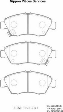 NPS H360A34 - Set placute frana,frana disc aaoparts.ro