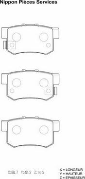 NPS H361A10 - Set placute frana,frana disc aaoparts.ro