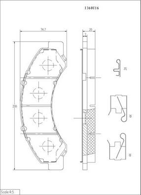 NPS I360U16 - Set placute frana,frana disc aaoparts.ro