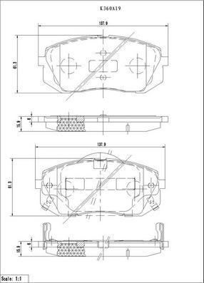 NPS K360A19 - Set placute frana,frana disc aaoparts.ro