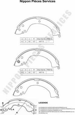 NPS M350I21 - Set saboti frana aaoparts.ro