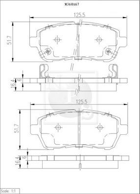 NPS M360A67 - Set placute frana,frana disc aaoparts.ro