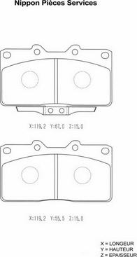 NPS M360I83 - Set placute frana,frana disc aaoparts.ro