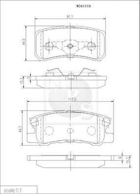 NPS M361I16 - Set placute frana,frana disc aaoparts.ro