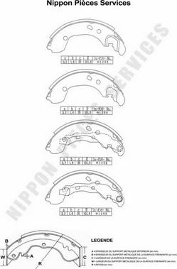 NPS N350N07 - Set saboti frana aaoparts.ro