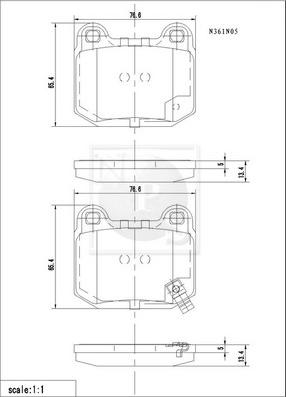 NPS N361N05 - Set placute frana,frana disc aaoparts.ro