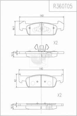 NPS R360T05 - Set placute frana,frana disc aaoparts.ro