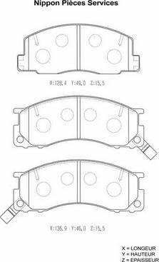 NPS T360A59 - Set placute frana,frana disc aaoparts.ro