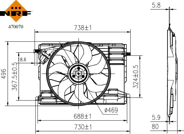 NRF 470070 - Ventilator, radiator aaoparts.ro