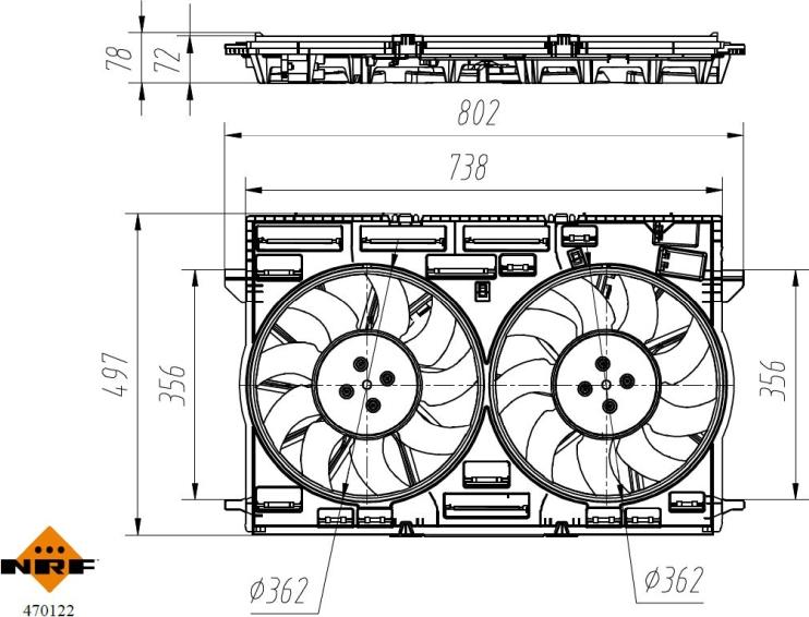 NRF 470122 - Ventilator, radiator aaoparts.ro